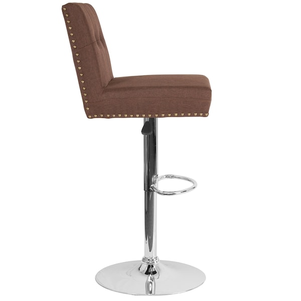 Flash Furniture Chair, Ravello, Adj Barstool, Brown Fabric - DS-8411-BRN-F-GG