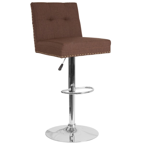 Flash Furniture Chair, Ravello, Adj Barstool, Brown Fabric - DS-8411-BRN-F-GG