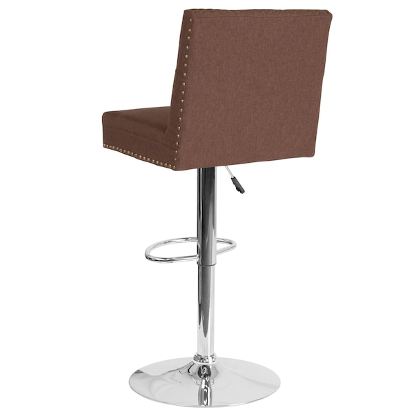 Flash Furniture Chair, Ravello, Adj Barstool, Brown Fabric - DS-8411-BRN-F-GG