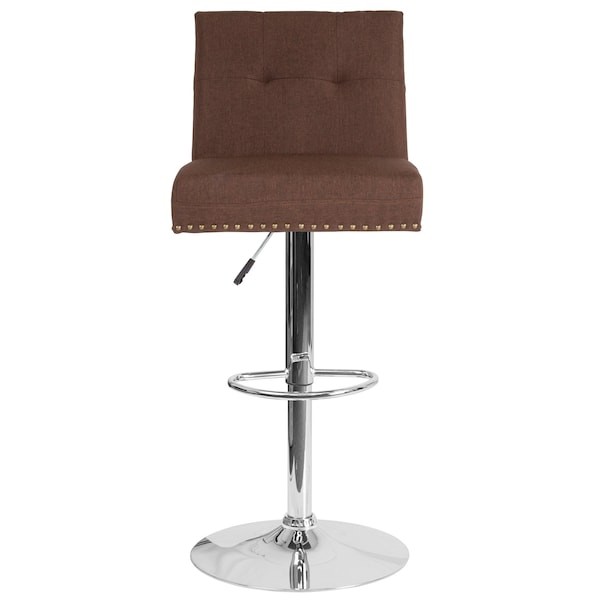 Flash Furniture Chair, Ravello, Adj Barstool, Brown Fabric - DS-8411-BRN-F-GG