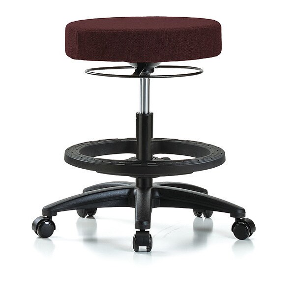 Blue Ridge Ergonomics Bench Stool, Med, Fabric, BF, Casters, Bur - BR-FMBSO-RG-BF-RC-F41