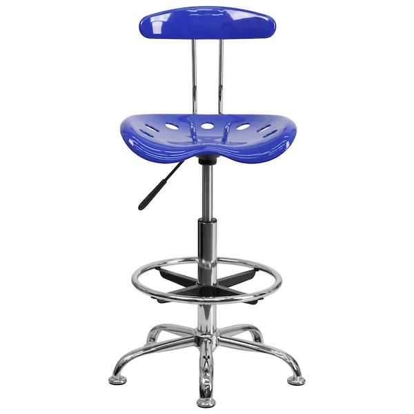 Flash Furniture Tractor Seat w/Chrome Frame, Nauticl Bl - LF-215-NAUTICALBLUE-GG