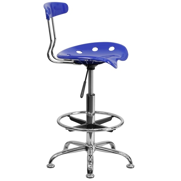 Flash Furniture Tractor Seat w/Chrome Frame, Nauticl Bl - LF-215-NAUTICALBLUE-GG