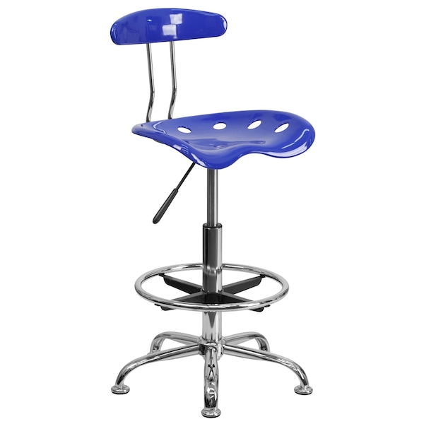 Flash Furniture Tractor Seat w/Chrome Frame, Nauticl Bl - LF-215-NAUTICALBLUE-GG