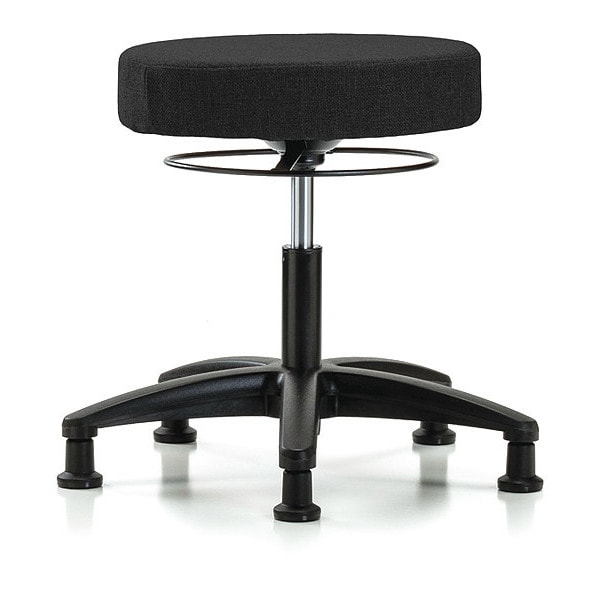 Blue Ridge Ergonomics Desk Stool, Fabric, Glides, Blk - BR-FDHSO-RG-RG-F42