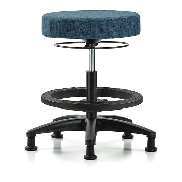 Blue Ridge Ergonomics Bench Stool, Med, Fabric, BF, Glides, Blu - BR-FMBSO-RG-BF-RG-F43