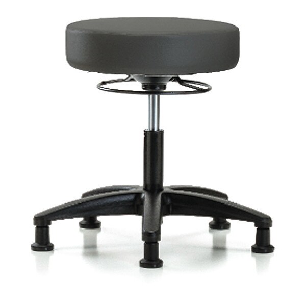 Blue Ridge Ergonomics Desk Stool, Vinyl, Glides, Gry - BR-VDHSO-RG-RG-8605