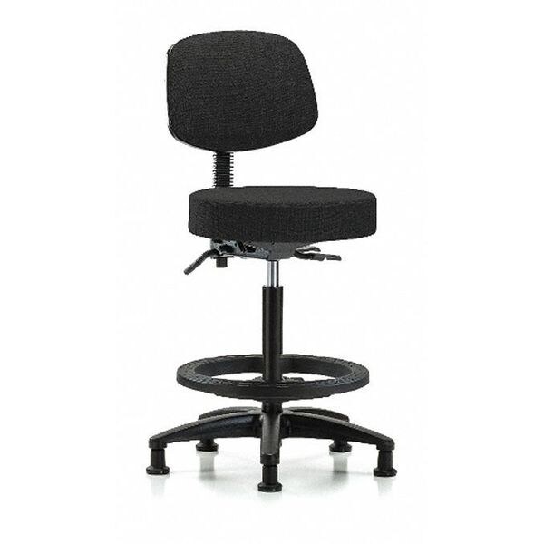 Blue Ridge Ergonomics Bench Stool, Hi, Fab, Bk, Tilt, BF, Gld, Blk - BR-FHBST-RG-T1-BF-RG-F42