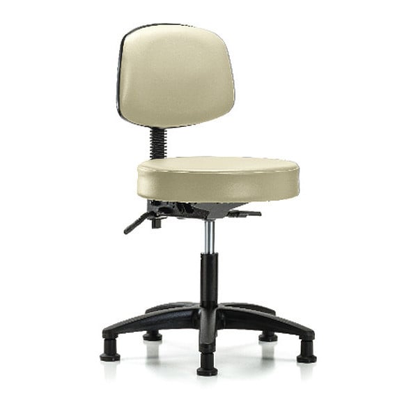Blue Ridge Ergonomics Desk Stool, Vinyl, Bk, Tilt, Glides, Wht - BR-VDHST-RG-T1-RG-8501