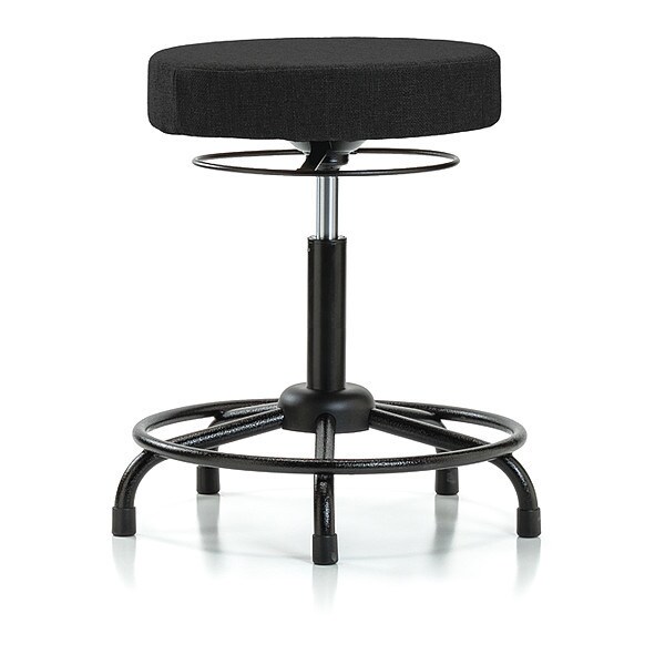 Blue Ridge Ergonomics Bench Stool, Med, Fabric, RT, Glides, Blk - BR-FMBSO-RT-RG-F42
