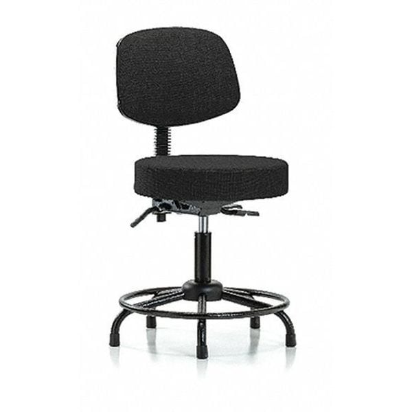 Blue Ridge Ergonomics Ben Stool, Med, Fab, Bk, RT, Tilt, Gld, Blk - BR-FMBST-RT-T1-RG-F42