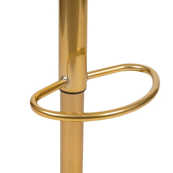 Flash Furniture Black Vinyl Adjustable Barstool with Gold Base, PK2 - 2-CH-92023-1-BK-G-GG