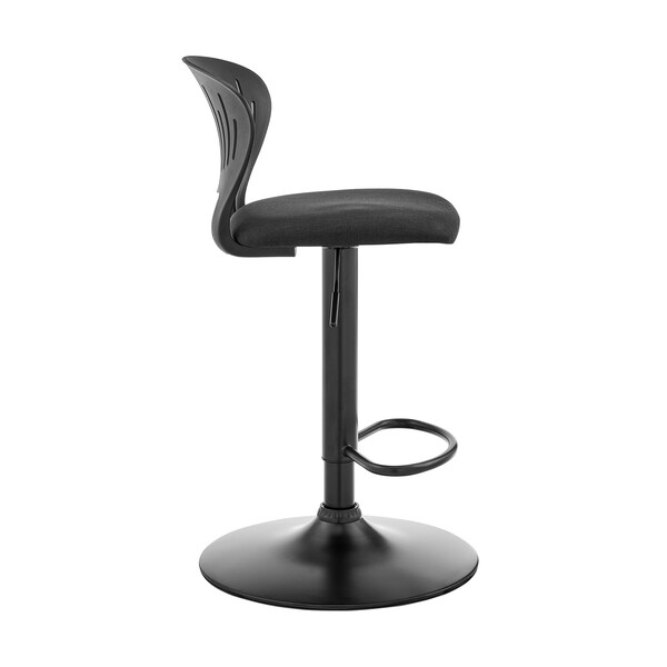Armen Living Padua Adjustable Black Upholstery Swivel Stool - LCPDBABLBL