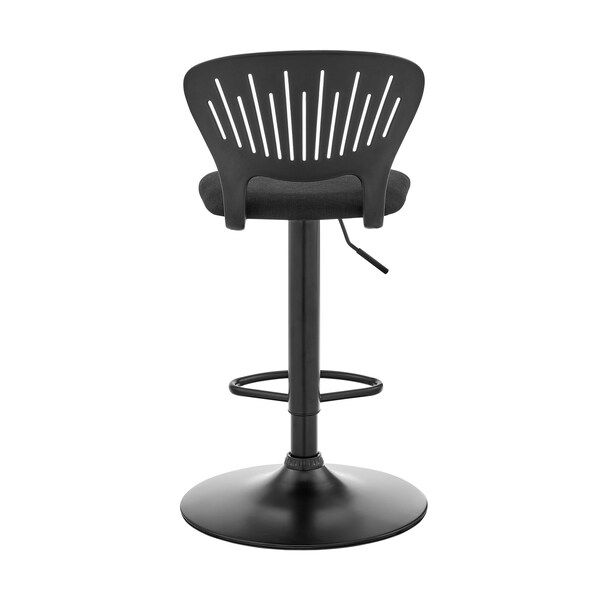 Armen Living Padua Adjustable Black Upholstery Swivel Stool - LCPDBABLBL
