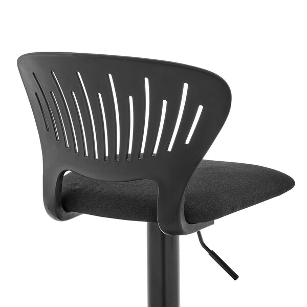 Armen Living Padua Adjustable Black Upholstery Swivel Stool - LCPDBABLBL