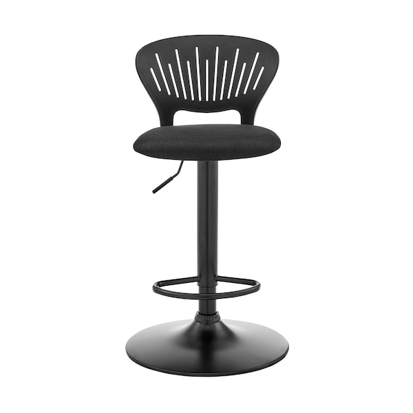 Armen Living Padua Adjustable Black Upholstery Swivel Stool - LCPDBABLBL