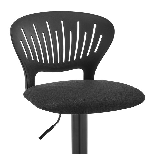 Armen Living Padua Adjustable Black Upholstery Swivel Stool - LCPDBABLBL