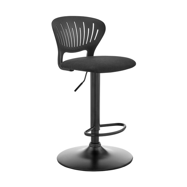 Armen Living Padua Adjustable Black Upholstery Swivel Stool - LCPDBABLBL