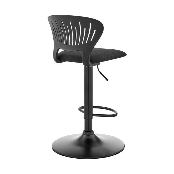 Armen Living Padua Adjustable Black Upholstery Swivel Stool - LCPDBABLBL