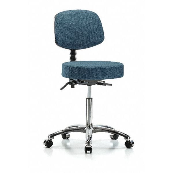Blue Ridge Ergonomics Ben Stool, Med, Fab, Bk Cast, Blu - BR-FMBST-CR-T1-NF-CC-F43
