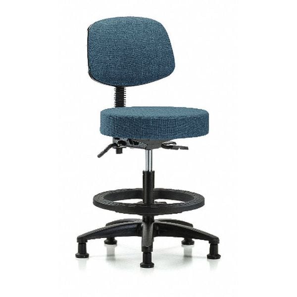 Blue Ridge Ergonomics Bech Stool, Med, Fab, Bk, Tilt, BF, Gld, Blu - BR-FMBST-RG-T1-BF-RG-F43