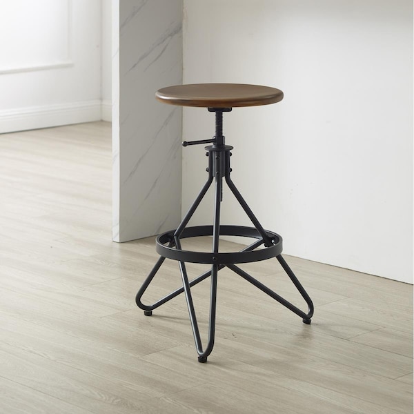 Kd Aparador 29 in. Kalen Adjustable Height Swivel Stool, Brown - KD3039276