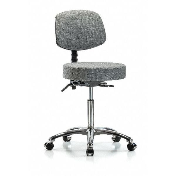 Blue Ridge Ergonomics Ben Stool, Med, Fab, Bk Cast, Gry - BR-FMBST-CR-T1-NF-CC-F44