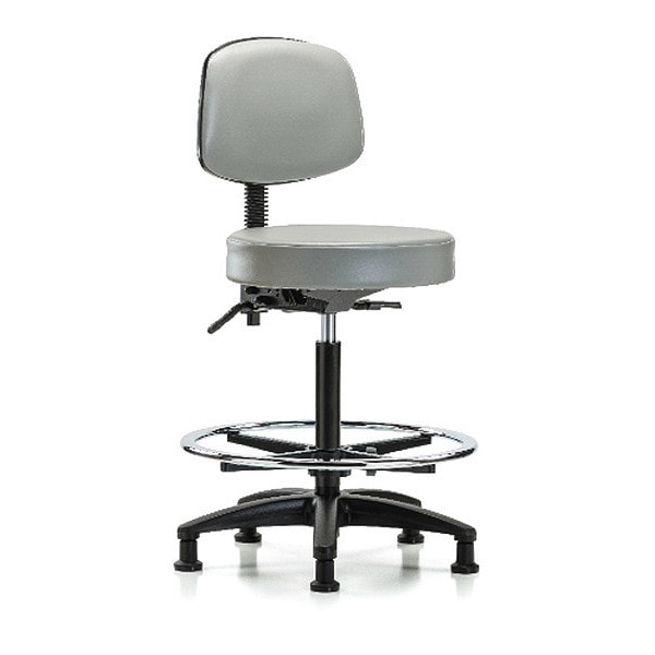 Blue Ridge Ergonomics Bench Stool, Hi, Vinyl, Bk, CF, Glides, Dov - BR-VHBST-RG-T0-CF-RG-8567