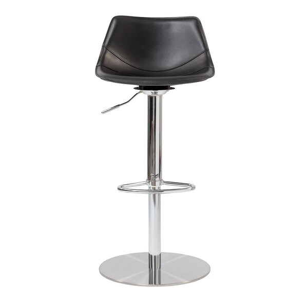 Gfancy Fixtures Edge Adjustable Swivel Faux Leather Stool Black - GF3096570