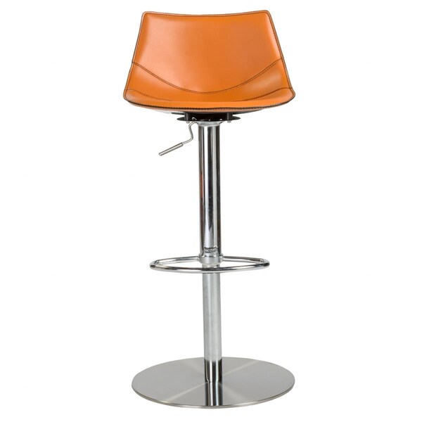 Gfancy Fixtures Edge Adjustable Swivel Faux Leather Stool Terra Cotta - GF3096571