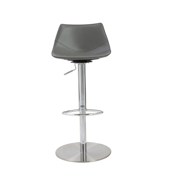 Gfancy Fixtures Edge Adjustable Swivel Faux Leather Stool Gray - GF3105088