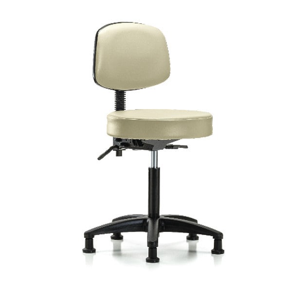 Blue Ridge Ergonomics Bench Stool, Med, Vin, Bk, Tilt, Glides, Wht - BR-VMBST-RG-T1-NF-RG-8501