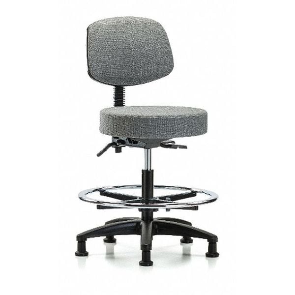Blue Ridge Ergonomics Bech Stool, Med, Fab, Bk, Tilt, CF, Gld, Gry - BR-FMBST-RG-T1-CF-RG-F44