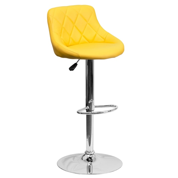 Flash Furniture Yellow Vinyl Barstool, PK2 - 2-CH-82028A-YEL-GG