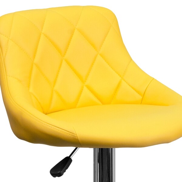 Flash Furniture Yellow Vinyl Barstool, PK2 - 2-CH-82028A-YEL-GG