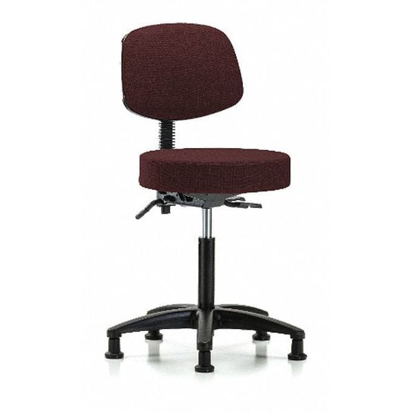 Blue Ridge Ergonomics Bench Stool, Med, Fab, Bk, Tilt, Glides, Bur - BR-FMBST-RG-T1-NF-RG-F41