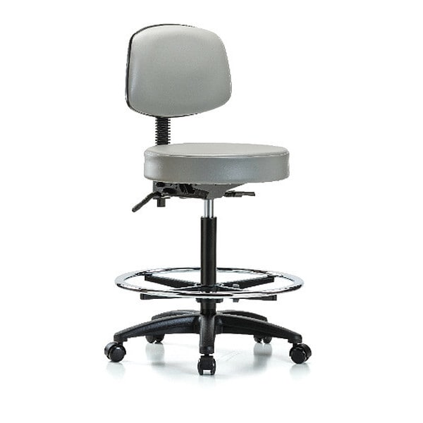 Blue Ridge Ergonomics Bench Stool, Hi, Vin, Bk, CF, Casters, Dov - BR-VHBST-RG-T0-CF-RC-8567