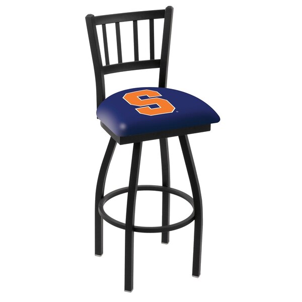 Holland Bar Stool Co 30" Blk Wrinkle Syracuse Swivel Bar Stool, Jailhouse Back - L01830SYRCSE
