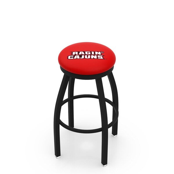 Holland Bar Stool Co 25" Blk Wrinkle Louisiana-Lafayette Swivel Bar Stool, Accent Ring - L8B2B25LA-LAF