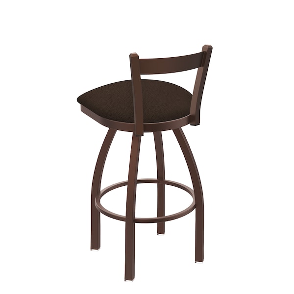 Holland Bar Stool Co 30" Low Back Swivel Bar Stool, Bronze Finish, Rein Coffee Seat - 82130BZ025