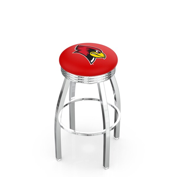 Holland Bar Stool Co 30" Chrome Illinois State Swivel Bar Stool, Accent Ring - L8C3C30ILLSTU