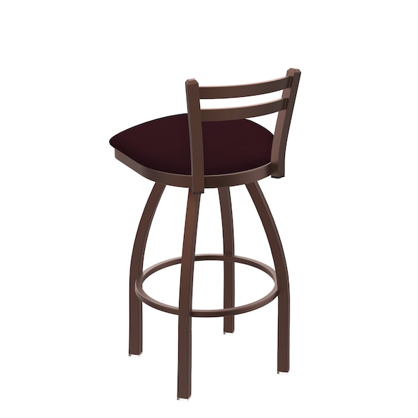Holland Bar Stool Co 30" Low Back Swivel Bar Stool, Bronze Finish, Canter Bordeaux Seat - 41130BZ005