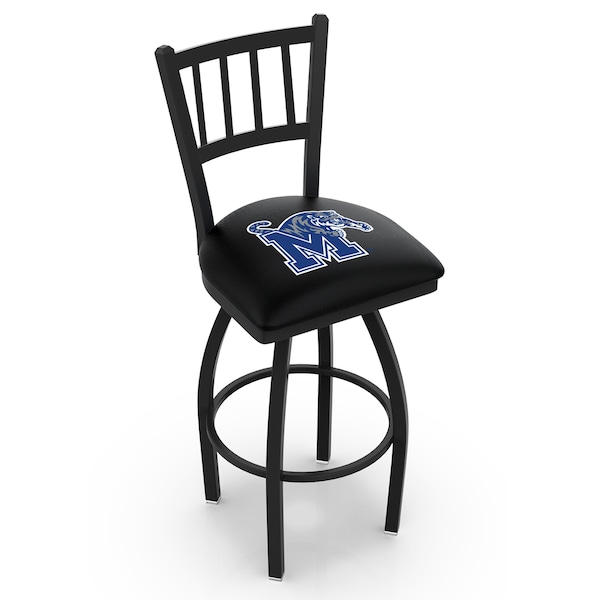 Holland Bar Stool Co 25" Blk Wrinkle Memphis Swivel Bar Stool, Jailhouse Back - L01825MEMPHS