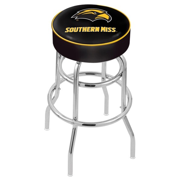Holland Bar Stool Co 25" Southern Miss Cushion Seat, 2-Ring Chrome Swivel Bar Stool - L7C125SOUMIS