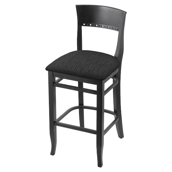 Holland Bar Stool Co 30" Bar Stool, Black Finish, Graph Coal Seat - 316030BLK018