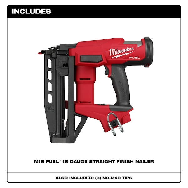 Milwaukee Tool M18 FUEL 16 Gauge Straight Finish Nailer (Tool Only) - 3020-20