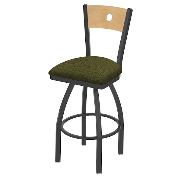 Holland Bar Stool Co 30" Swivel Counter Stool, Bronze Finish, Nat Back, Graph Parrot Seat - 83030PWNATMPLB015