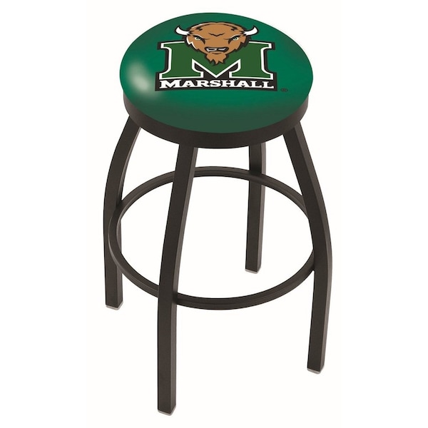 Holland Bar Stool Co 30" Blk Wrinkle Marshall Swivel Bar Stool, Accent Ring - L8B2B30MRSHLL