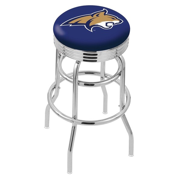 Holland Bar Stool Co 30" Chrome 2-Ring Montana State Swivel Bar Stool, Accent Ring - L7C3C30MONTST