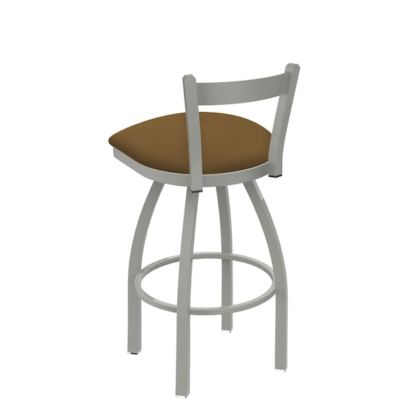 Holland Bar Stool Co 30" Low Back Swivel Bar Stool, Nickel Finish, Canter Saddle Seat - 82130AN012